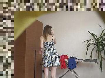 Sexy teen changing clothes on spy cam