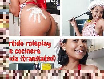 Divertido role play de cocinera atrevida con delantal (traducido)