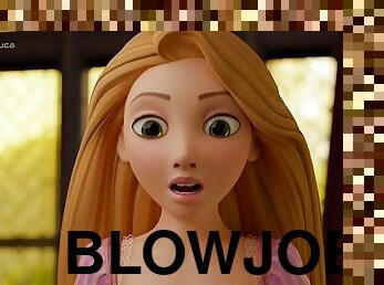 Rapunzel gives a blowjob and gets fucked! Extended version