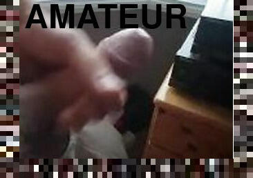 masturbation, amatör, gigantisk-kuk, ensam, kuk