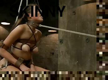 asiatisk, skinny, lesbisk, bdsm, bondage, spanking