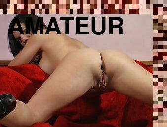 masturbation, chatte-pussy, amateur, milf, jouet, casting, naturel, solo, brunette, jambes