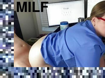 MILF doctor creampied by patient during medical examination