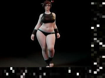 Mei sexy walk 3d animated clothed version