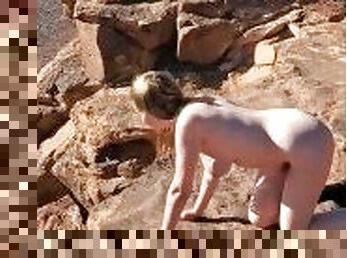 Hot Mom Gets Naked In Public and Looks Off Cliff