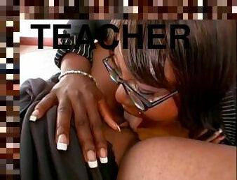 lärare, mörkhyad, svart, rumpa-butt