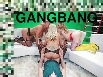 3 Blonde Girls Reverse Gangbang Fuck 1 Lucky Guy -WHORNY FILMS