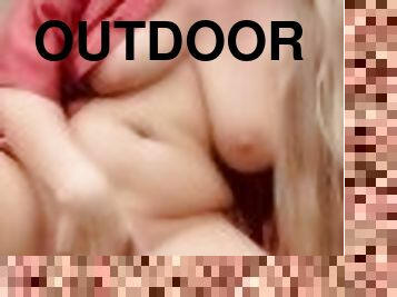 Squirting contest outdoors