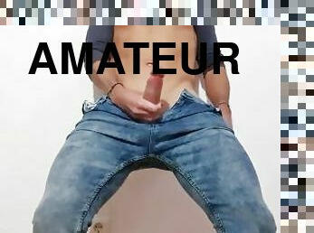 masturbation, amatör, trosor, ensam, mjölk, vått, kuk, ta-av-sig