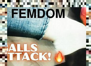 My Socks vs His Balls! Ballbusting CBT Femdom