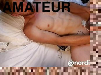 Nordic Hunter - Using my tens unit and pumping my cock for a while.