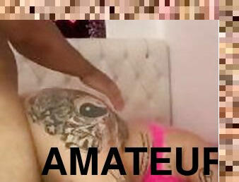 amatör, anal, blond, gift, verklighet, tatuering