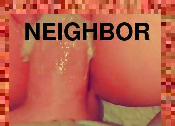A lot of sperm for a beautiful neighbor&#039;s pussy