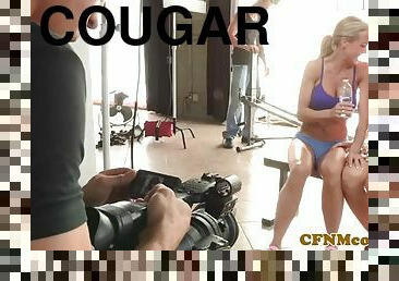 Cfnm cougar spitroasted and pussylicked