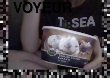 Just eating ice cream cause I'm sad af and it tastes good