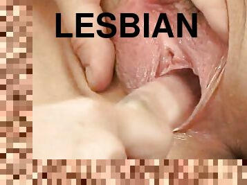 Filthy lesbos lick and finger fuck each other