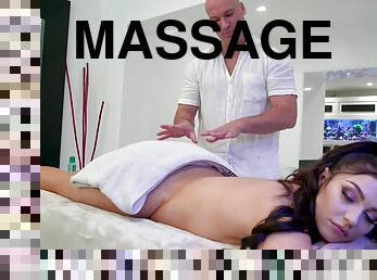 Massage turns pretty intense the minute the man starts rubbing her snatch