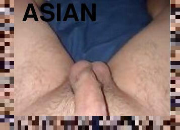 asiatisk, masturbation, amatör, gigantisk-kuk, pov, ensam, kuk