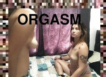 masturbation, orgasm, fitta-pussy, mörkhyad, lesbisk, tonåring, hemmagjord, fingerknull, kyssar, vacker-pretty