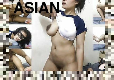 asiatique, gros-nichons, levrette, maman-et-garçon, mamelons, chatte-pussy, femme, amateur, mature, ejaculation-sur-le-corps