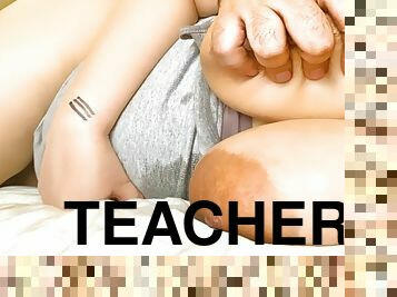 Big Tits Teacher Invited Student For Studies, He Fucked Her From Behind While Her Big Boobs Bouncing, Cum Inside Her.