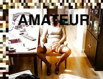 masturbation, shemale, amatör, avrunkning, strumpor, sprut, underkläder, fetisch, latex, ensam