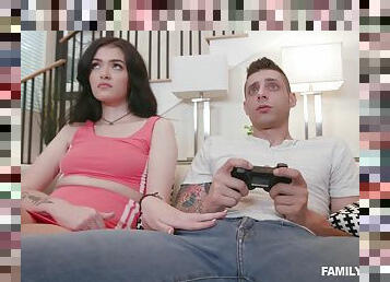 Boyfriend wants to play video games, but she wants his dick