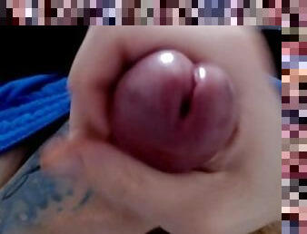 besar-huge, mastubasi, amatir, berambut-merah, sudut-pandang, sperma, penis