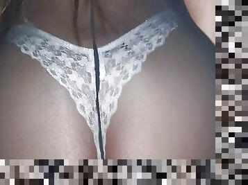 Latina cousin with sexy white lace lingerie