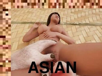 asiatique, gros-nichons, chatte-pussy, lesbienne, branlette, point-de-vue, petite-amie, hentai, 3d, seins