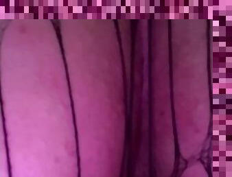 cul, chatte-pussy, amateur, milf, jouet, belle-femme-ronde, point-de-vue, résille, serrée, solo