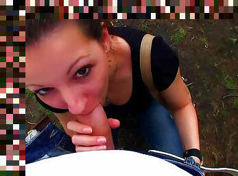 Hot sloppy outdoor blowjob by Iveta