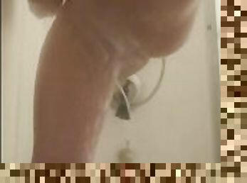 Stroking in the shower again.