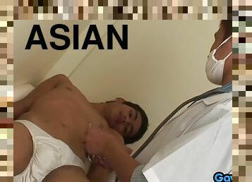 Pissing asian twink fucked by doctor until cumshot
