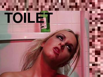 Suzie Best enters male toilet by accident but takes two cocks on purpose by Kinky Toilet Girls