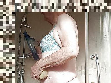 Shower in bra and knickers
