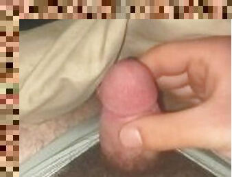 Two finger stroke soft dick