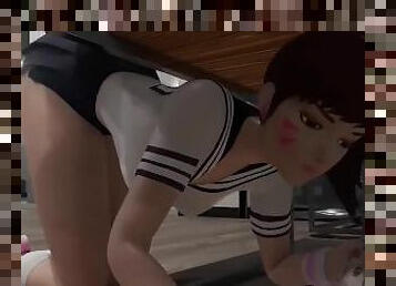 Dva got stuck under the table Rule 34 Animation (Bewyx) [Overwatch]