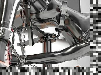 Sister in Law in Hardcore Metal Bondage and Latex Catsuit 3D BDSM Animation