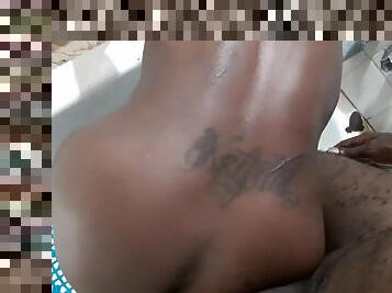 Thot In Texas - Butterface Tiny African American Bubble Booty Fuck In The Bath