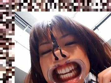 Subtitled weird Japanese face destruction shaved schoolgirl