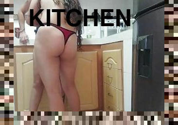 After getting home from work I make love to my girl in the kitchen.