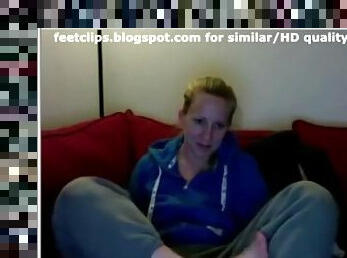 milf, pieds, webcam