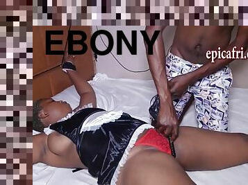 Ebony BDSM - She loves the way I tie her up