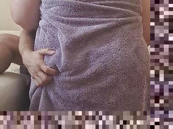 Fat granny gives a blowjob to a young man. Her fat ass is real and juicy.