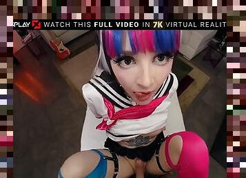 VRCOSPLAYX - Lola Fae IBUKI MIODA solves pussy problems