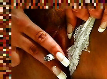 Erotic smoking with sexy lips girl