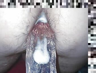 transparent huge dildo destroys my tight ass doggystyle