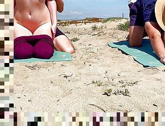 Yoga Instructor Cum Inside Hotwifes Pussy Outdoor While Her Husband Watch  Caught by Strangers