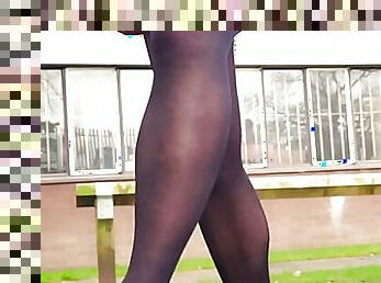 Sissy Crossdresser Makes Big Dick Cum In Public